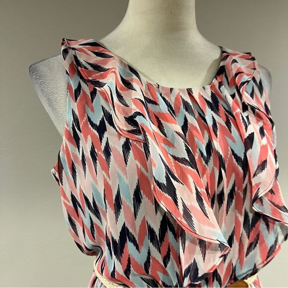 Iz Byer Pink and Black Chevron Mini Dress - Picture 3 of 15